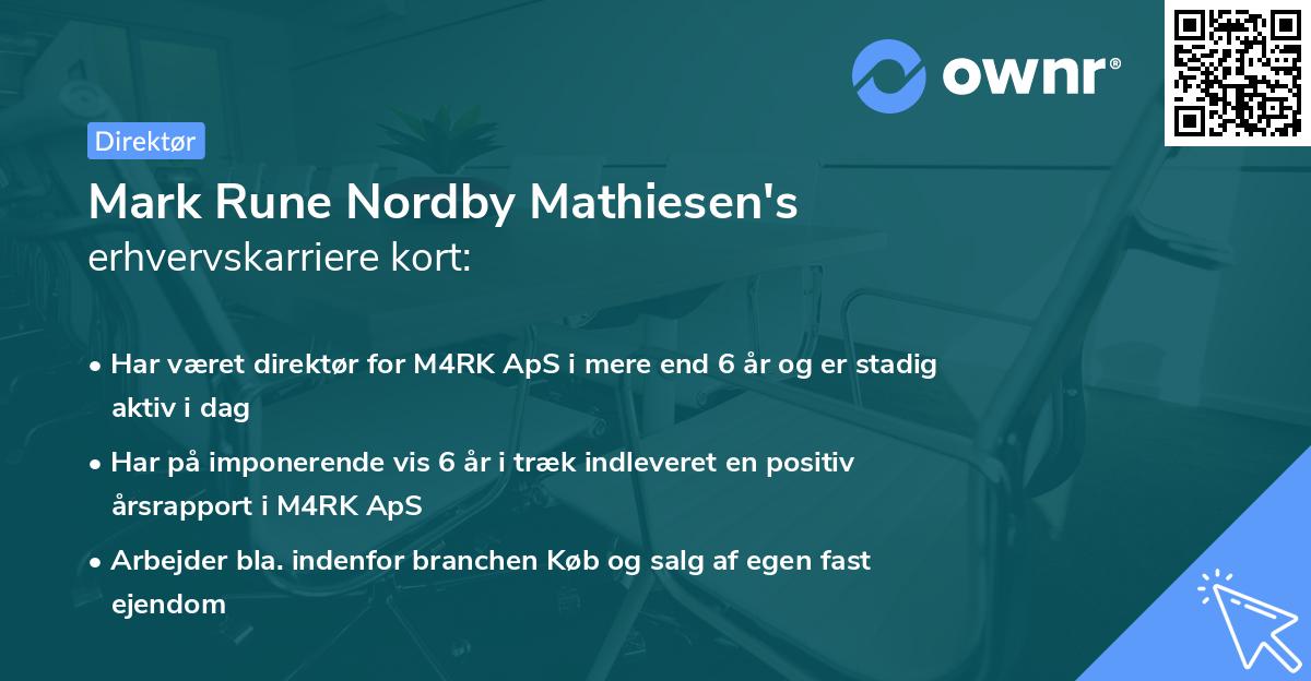 Mark Rune Nordby Mathiesen's erhvervskarriere kort