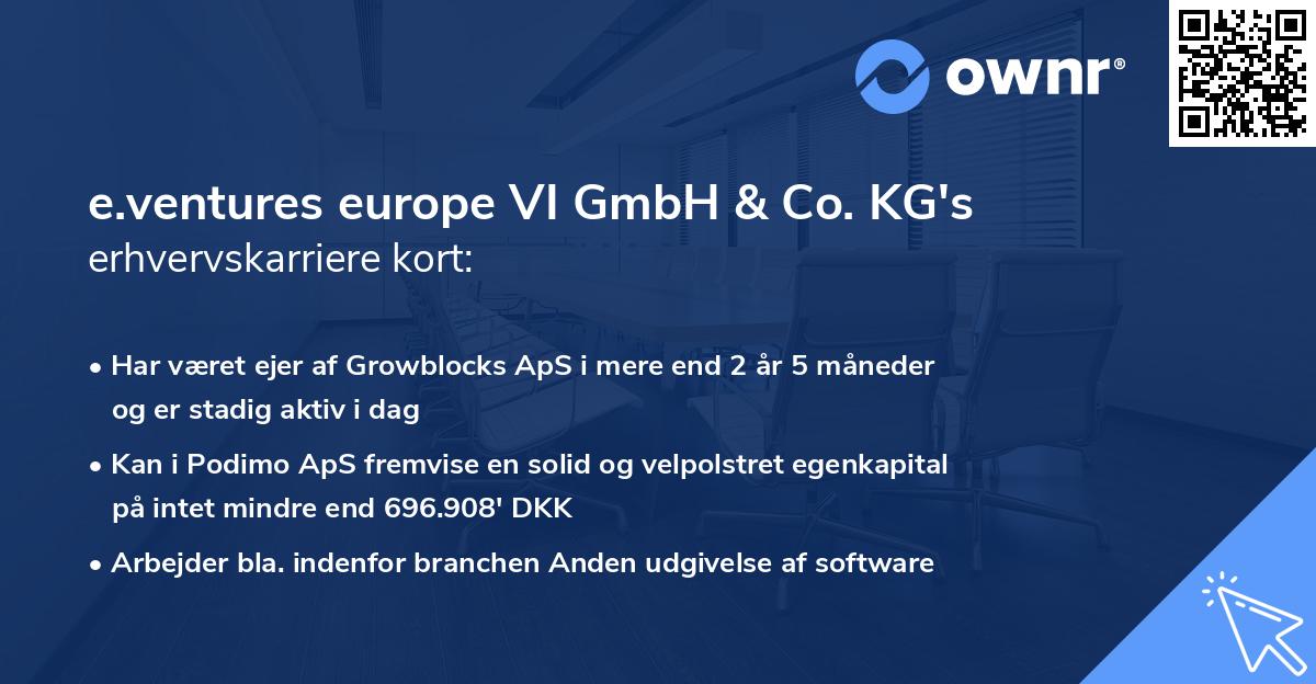 e.ventures europe VI GmbH & Co. KG's erhvervskarriere kort