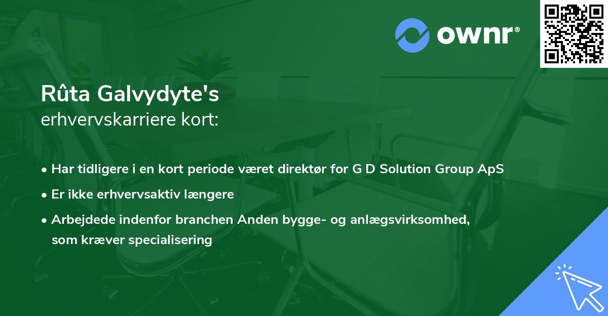 Rûta Galvydyte's erhvervskarriere kort