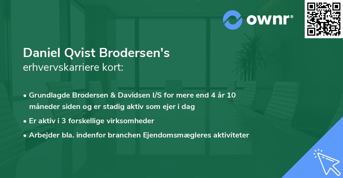 Daniel Qvist Brodersen's erhvervskarriere kort