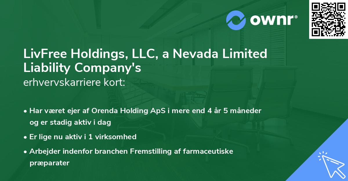 LivFree Holdings, LLC, a Nevada Limited Liability Company's erhvervskarriere kort