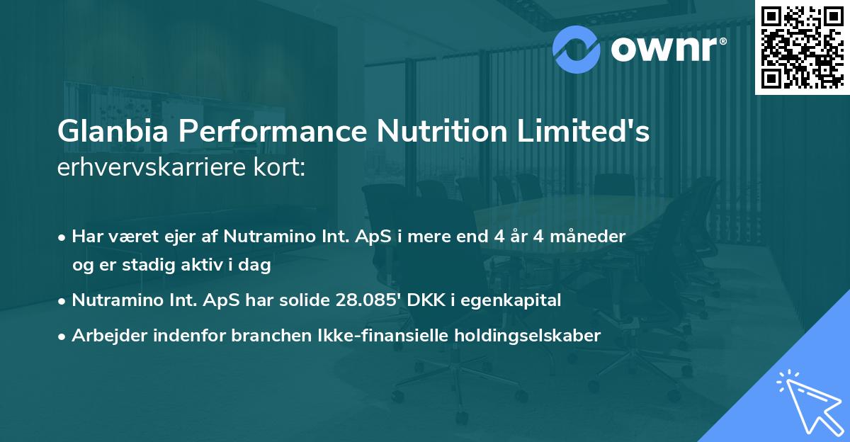 Glanbia Performance Nutrition Limited's erhvervskarriere kort