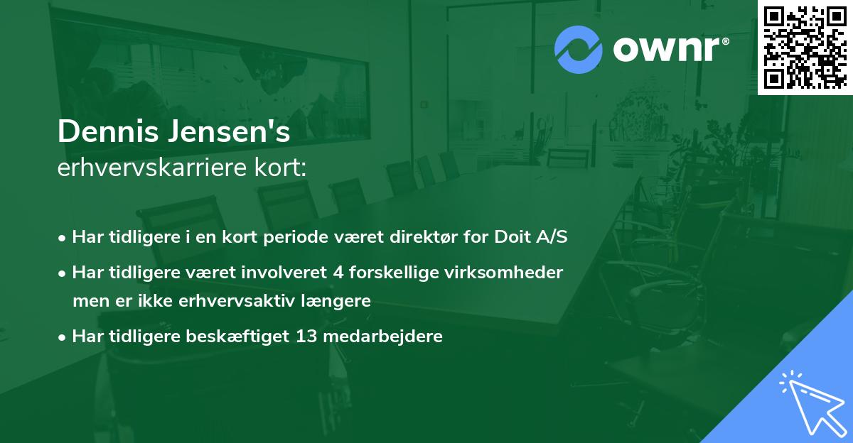 Dennis Jensen's erhvervskarriere kort
