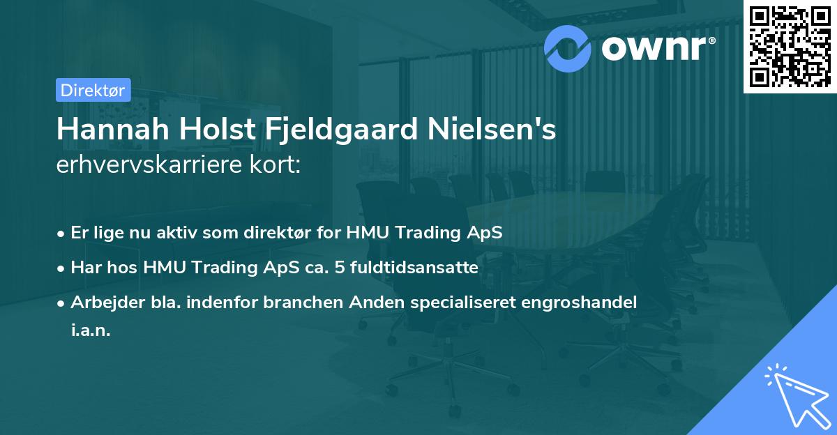 Hannah Holst Fjeldgaard Nielsen's erhvervskarriere kort