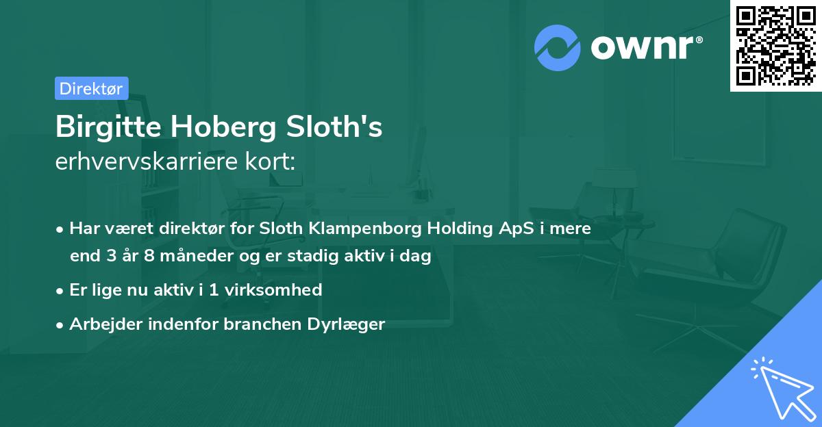 Birgitte Hoberg Sloth's erhvervskarriere kort