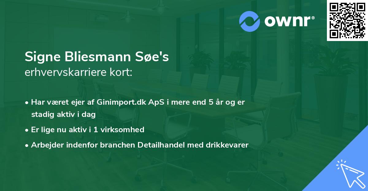 Signe Bliesmann Søe's erhvervskarriere kort