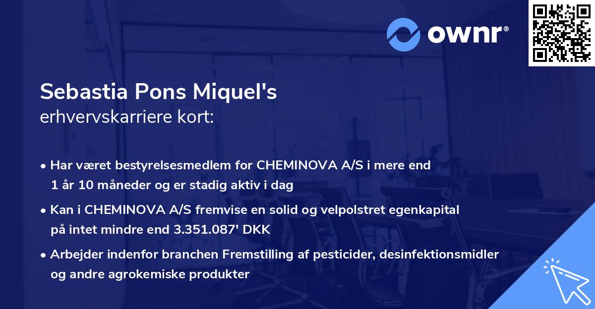 Sebastia Pons Miquel's erhvervskarriere kort