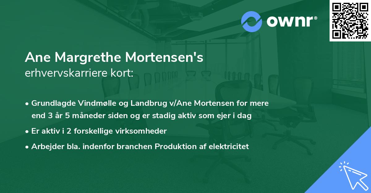 Ane Margrethe Mortensen's erhvervskarriere kort