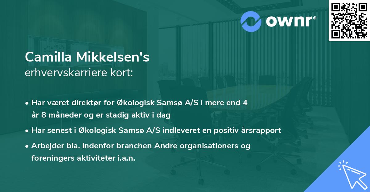 Camilla Mikkelsen's erhvervskarriere kort