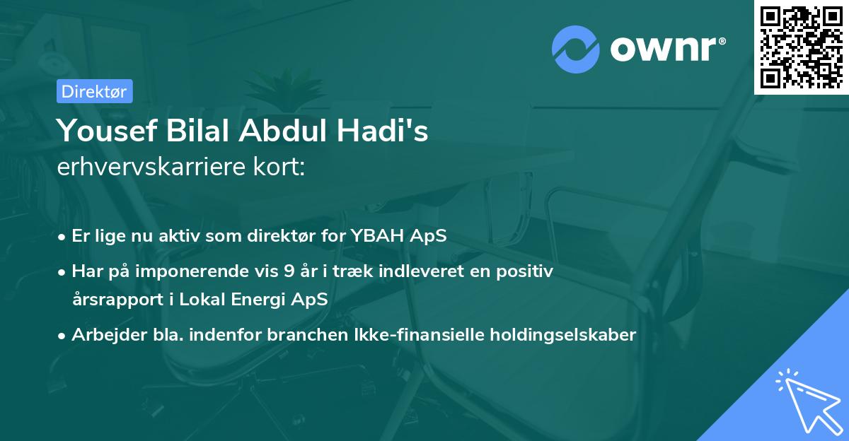 Yousef Bilal Abdul Hadi's erhvervskarriere kort