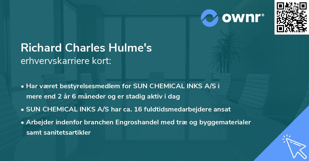 Richard Charles Hulme's erhvervskarriere kort