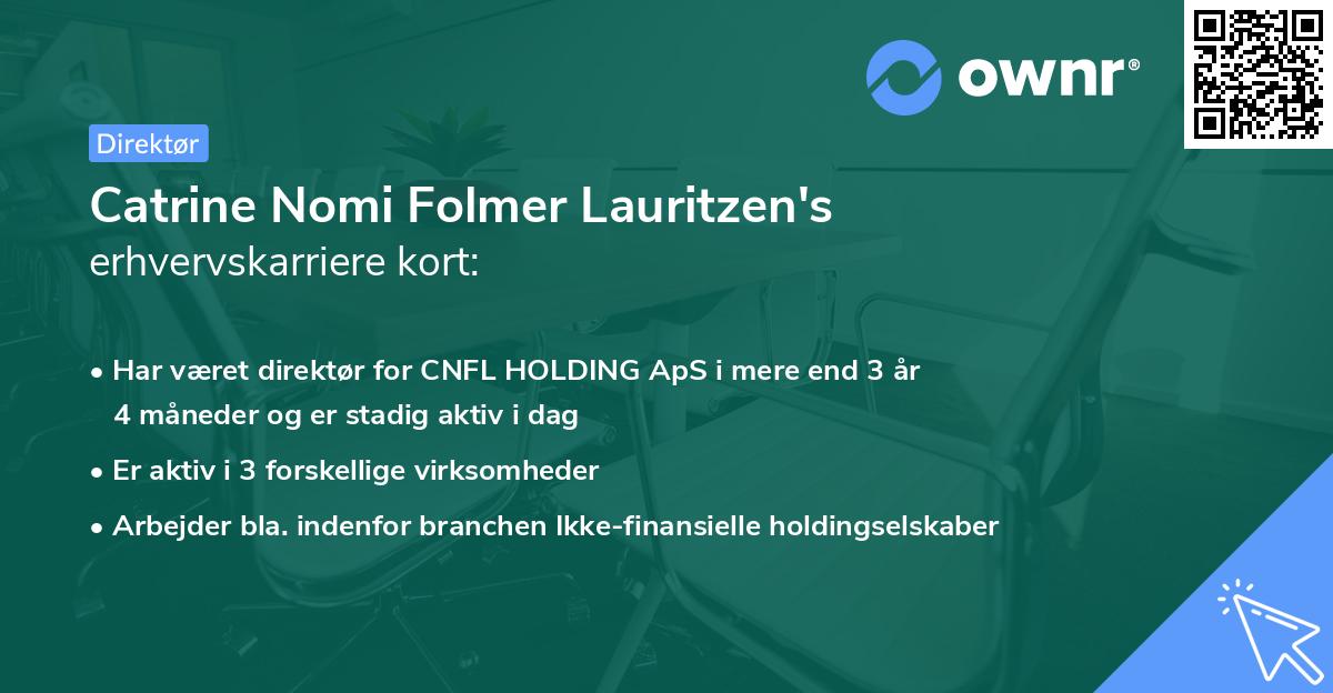Catrine Nomi Folmer Lauritzen's erhvervskarriere kort