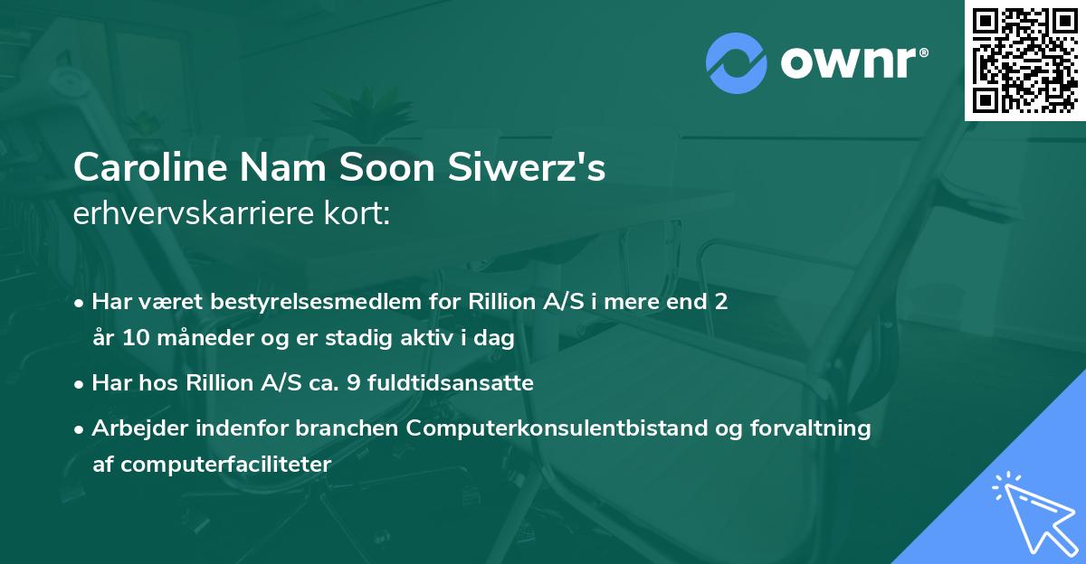 Caroline Nam Soon Siwerz's erhvervskarriere kort