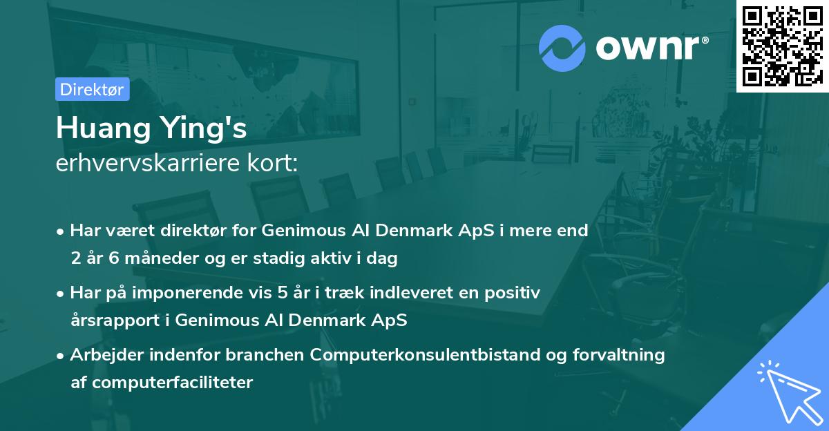 Huang Ying's erhvervskarriere kort