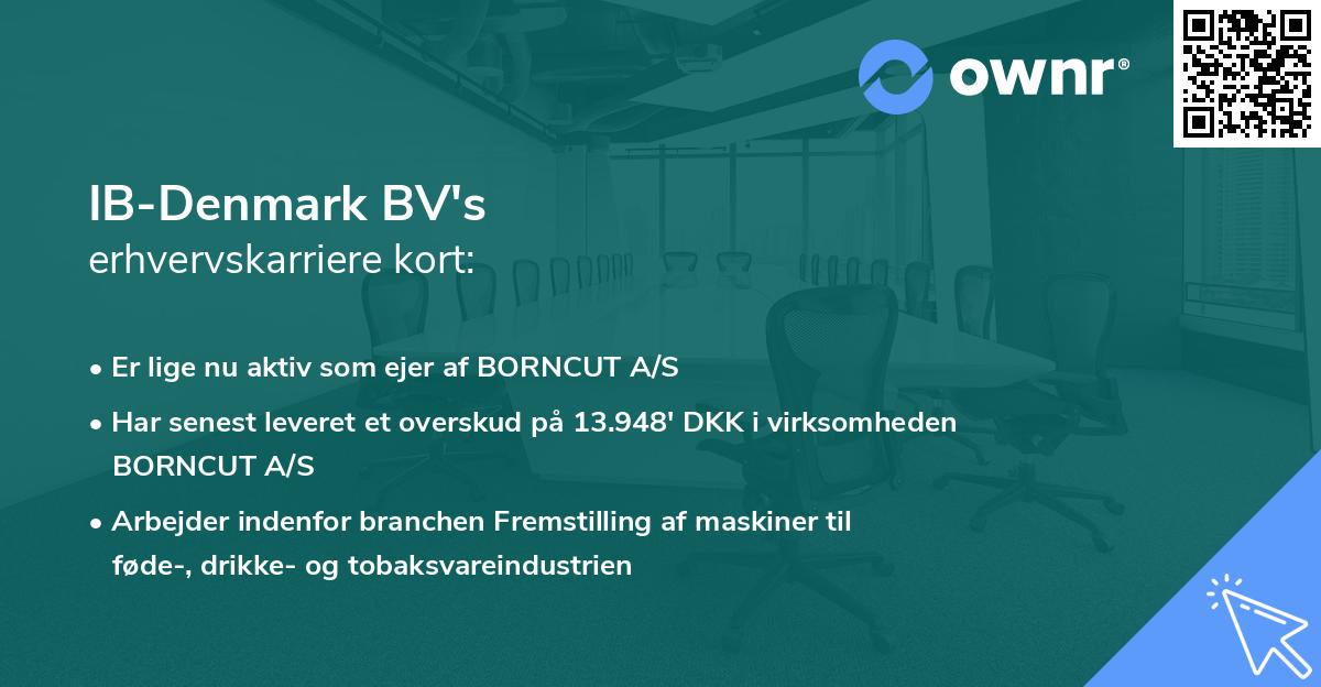 IB-Denmark BV's erhvervskarriere kort