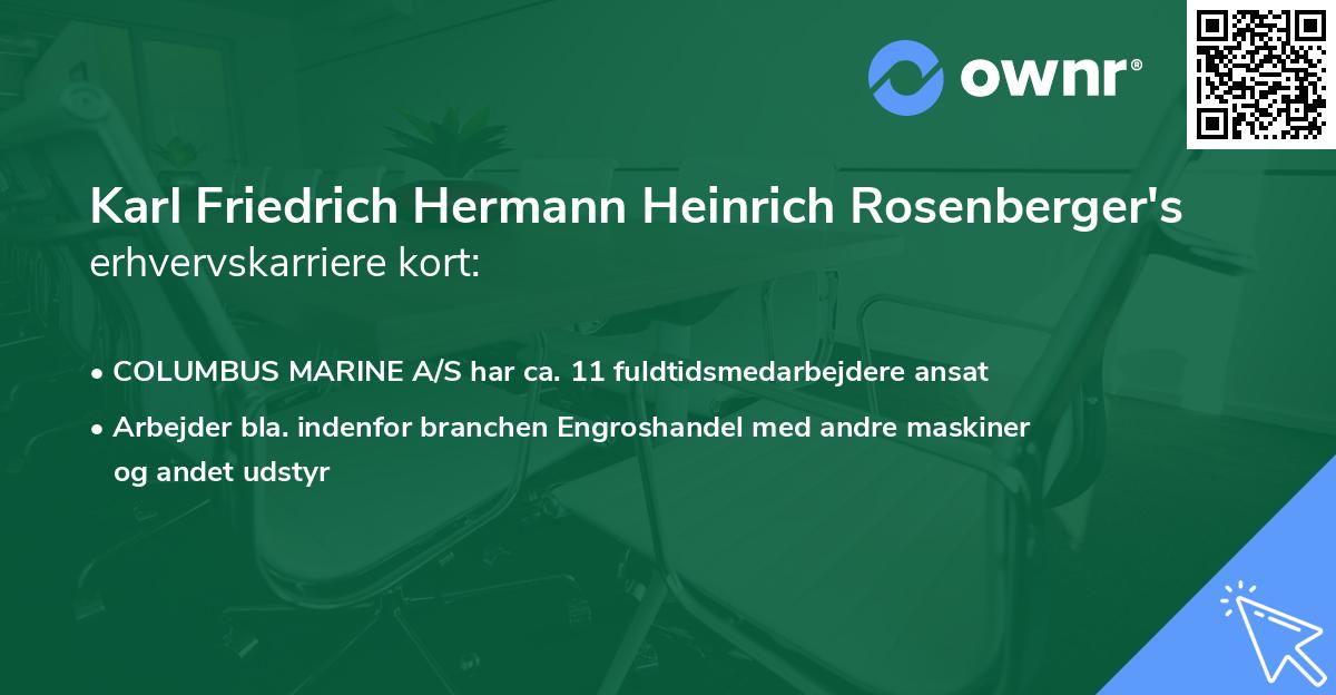 Karl Friedrich Hermann Heinrich Rosenberger's erhvervskarriere kort