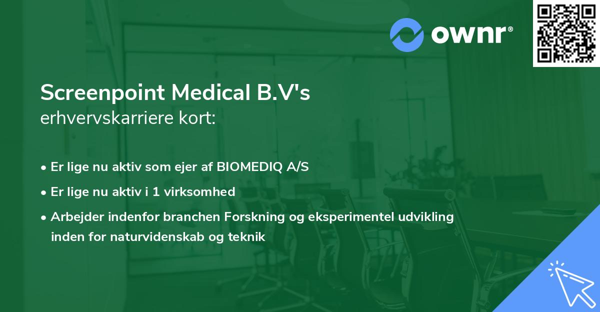 Screenpoint Medical B.V's erhvervskarriere kort