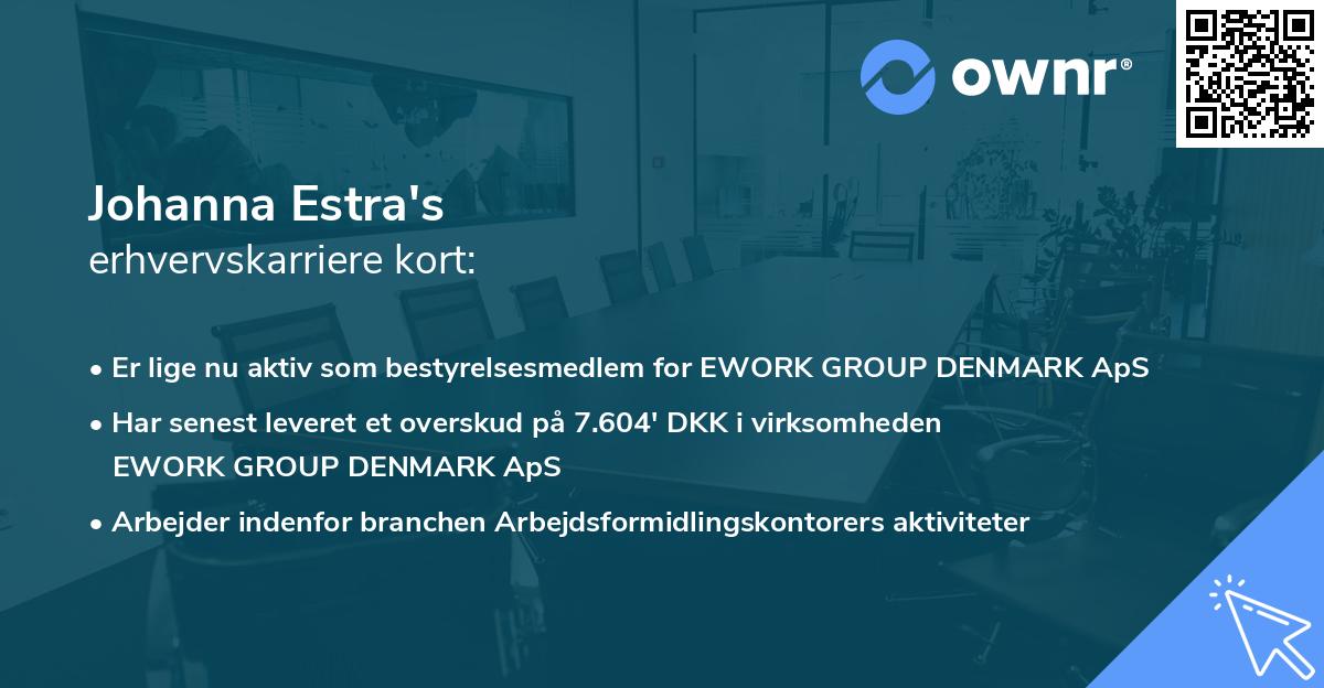 Johanna Estra's erhvervskarriere kort