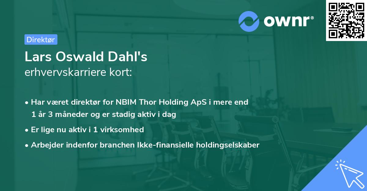 Lars Oswald Dahl's erhvervskarriere kort