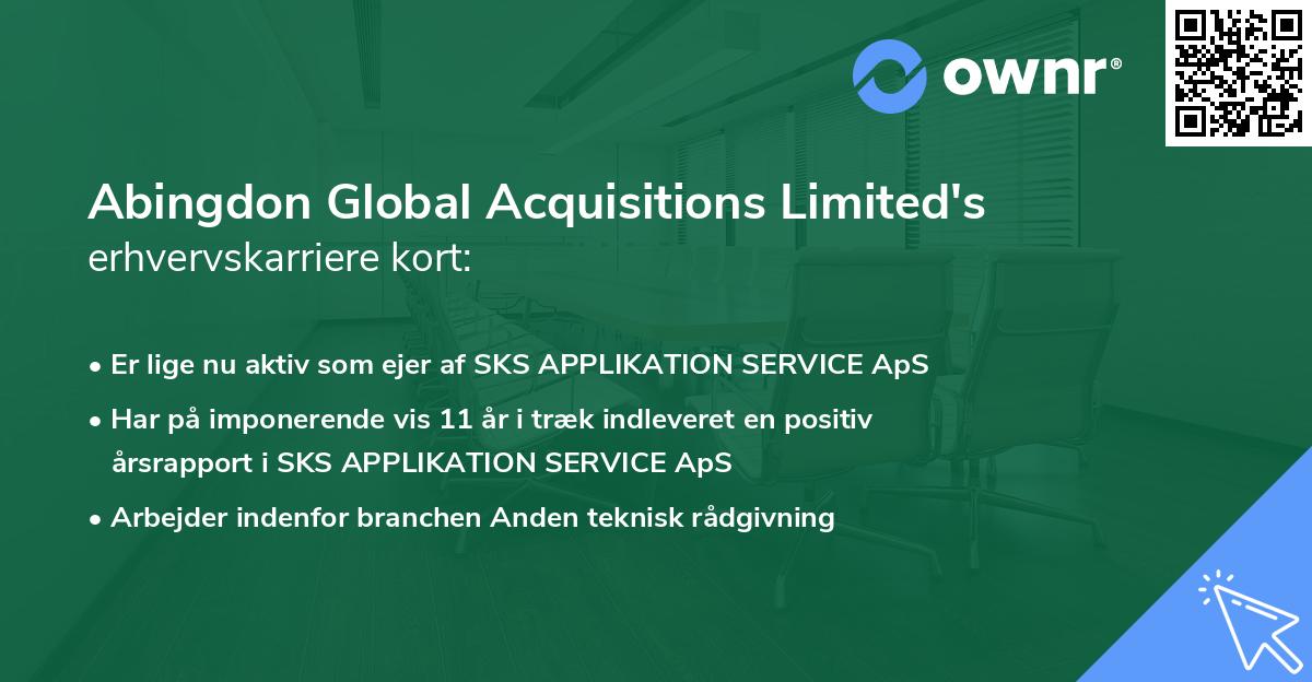 Abingdon Global Acquisitions Limited's erhvervskarriere kort