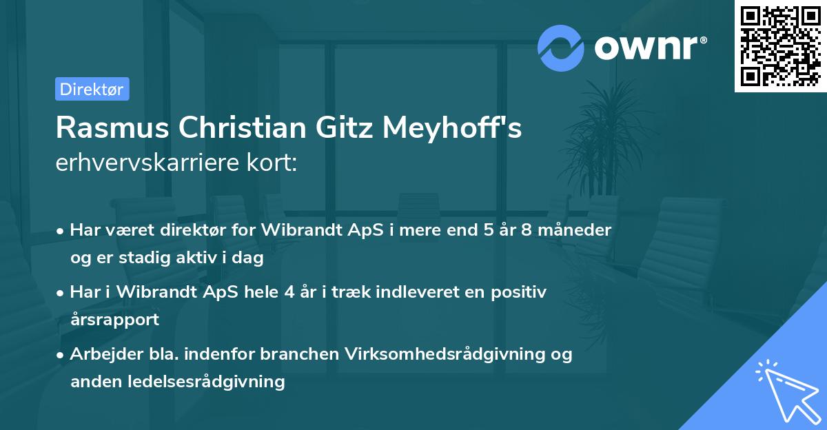 Rasmus Christian Gitz Meyhoff's erhvervskarriere kort