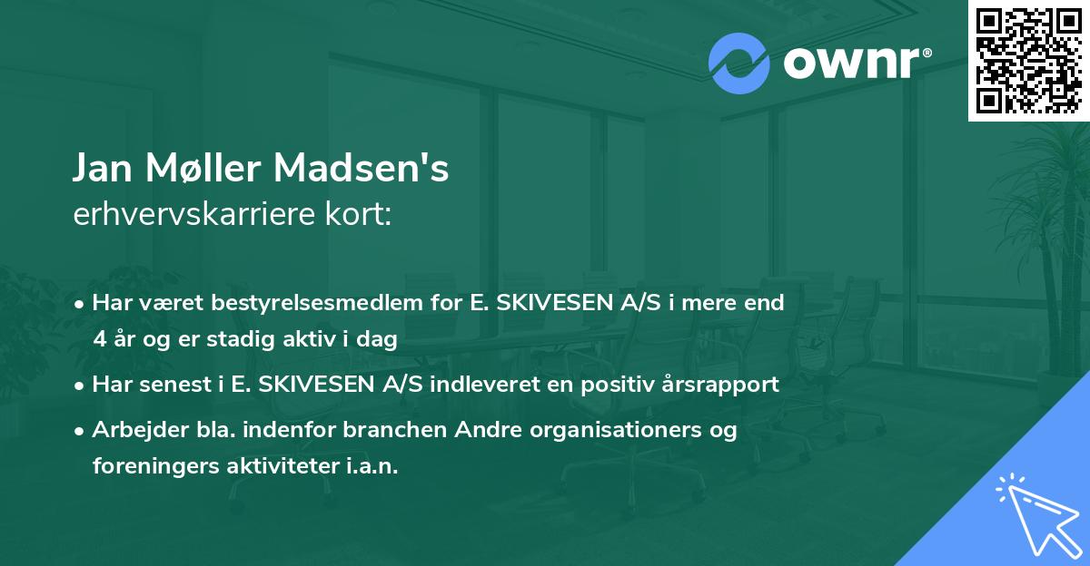 Jan Møller Madsen's erhvervskarriere kort