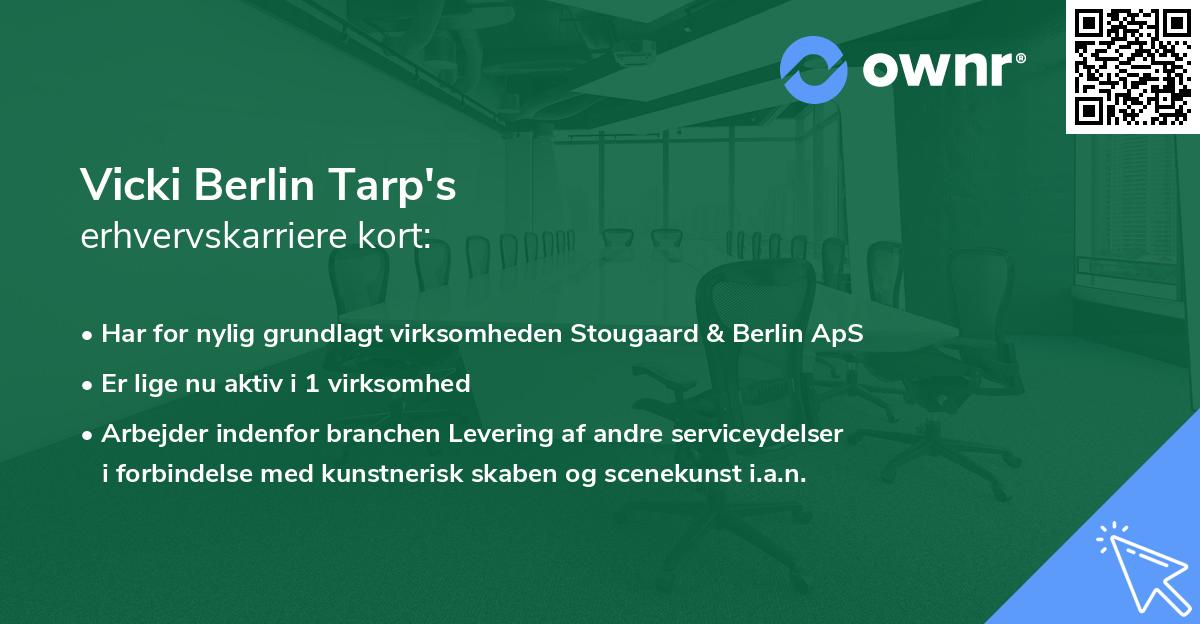 Vicki Berlin Tarp's erhvervskarriere kort