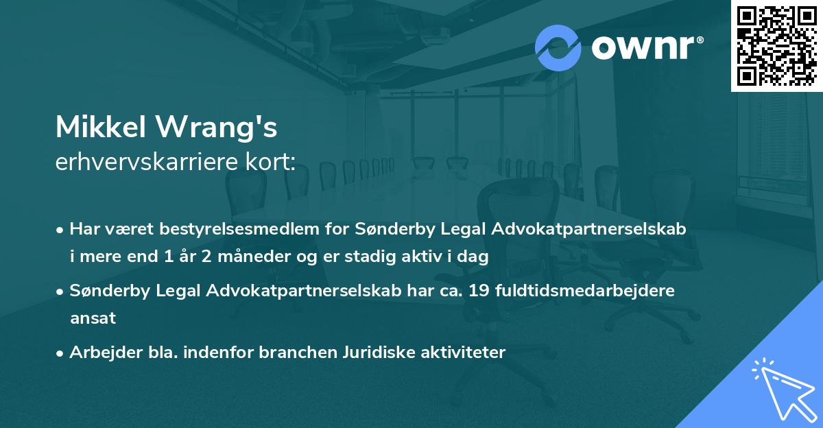 Mikkel Wrang's erhvervskarriere kort