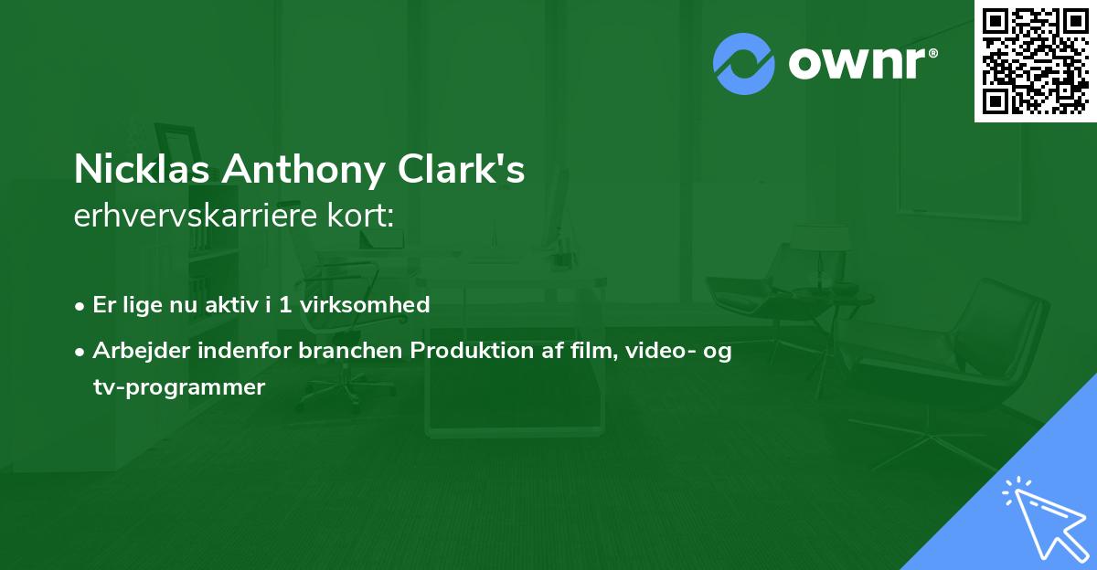 Nicklas Anthony Clark's erhvervskarriere kort