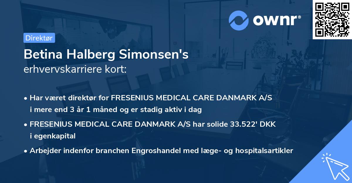 Betina Halberg Simonsen's erhvervskarriere kort