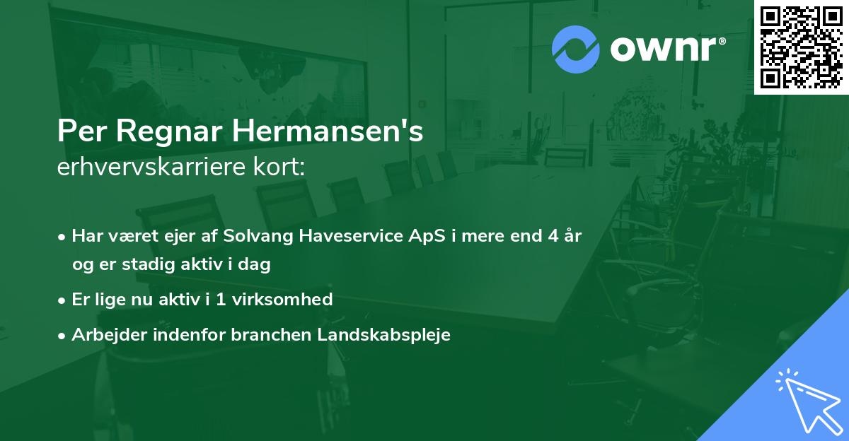 Per Regnar Hermansen's erhvervskarriere kort