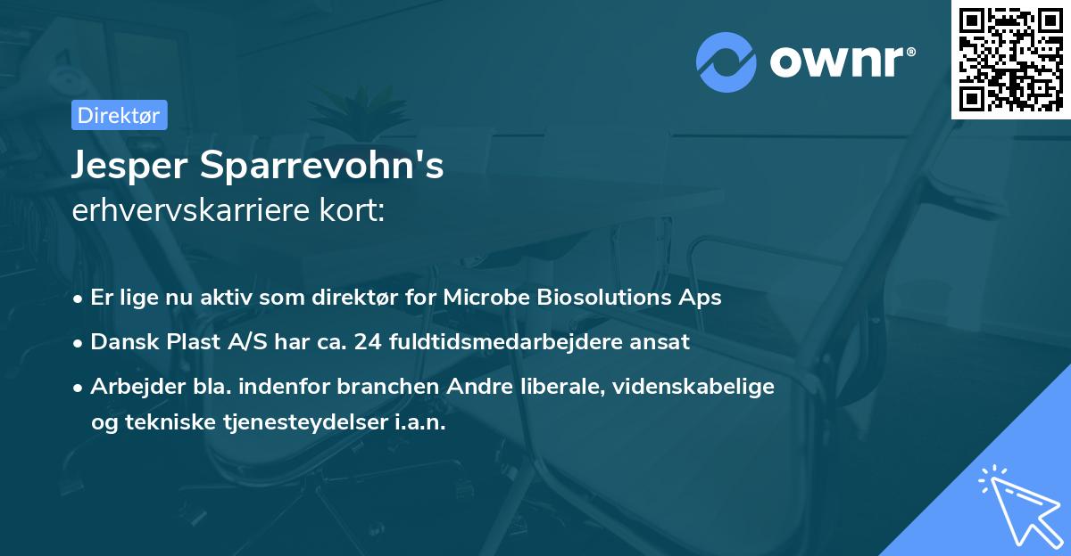 Jesper Sparrevohn's erhvervskarriere kort