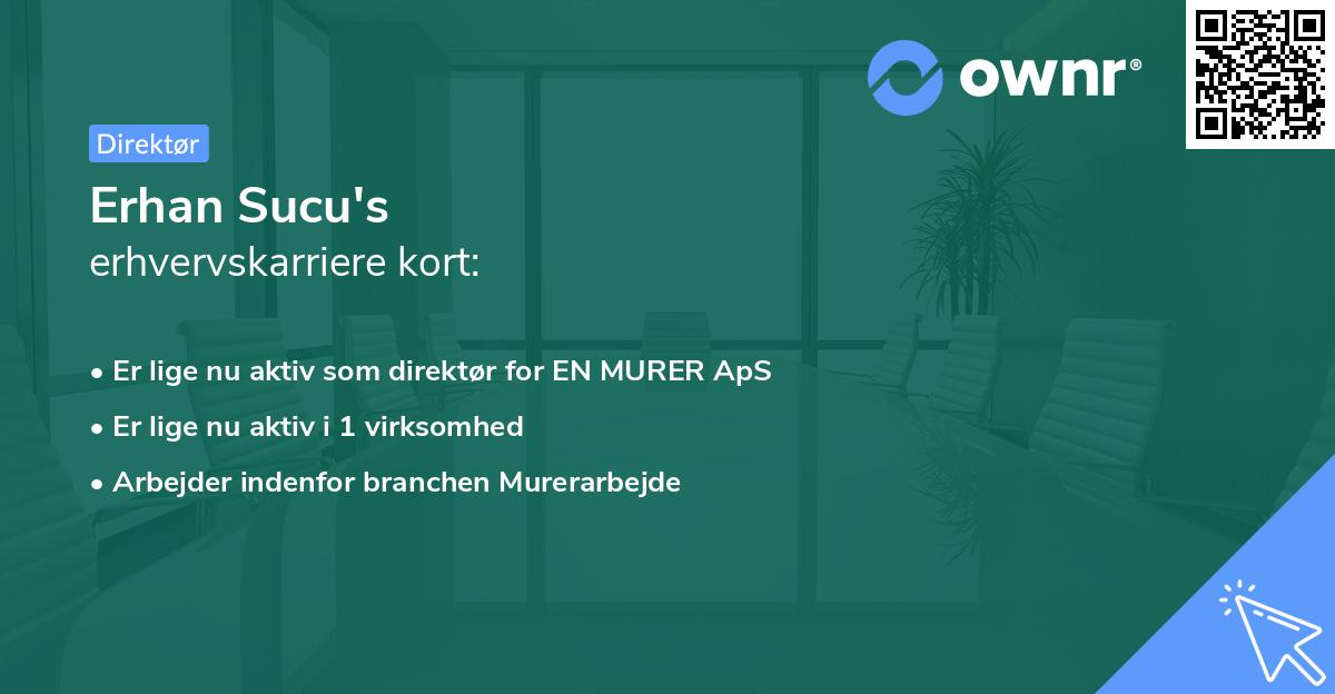 Erhan Sucu's erhvervskarriere kort