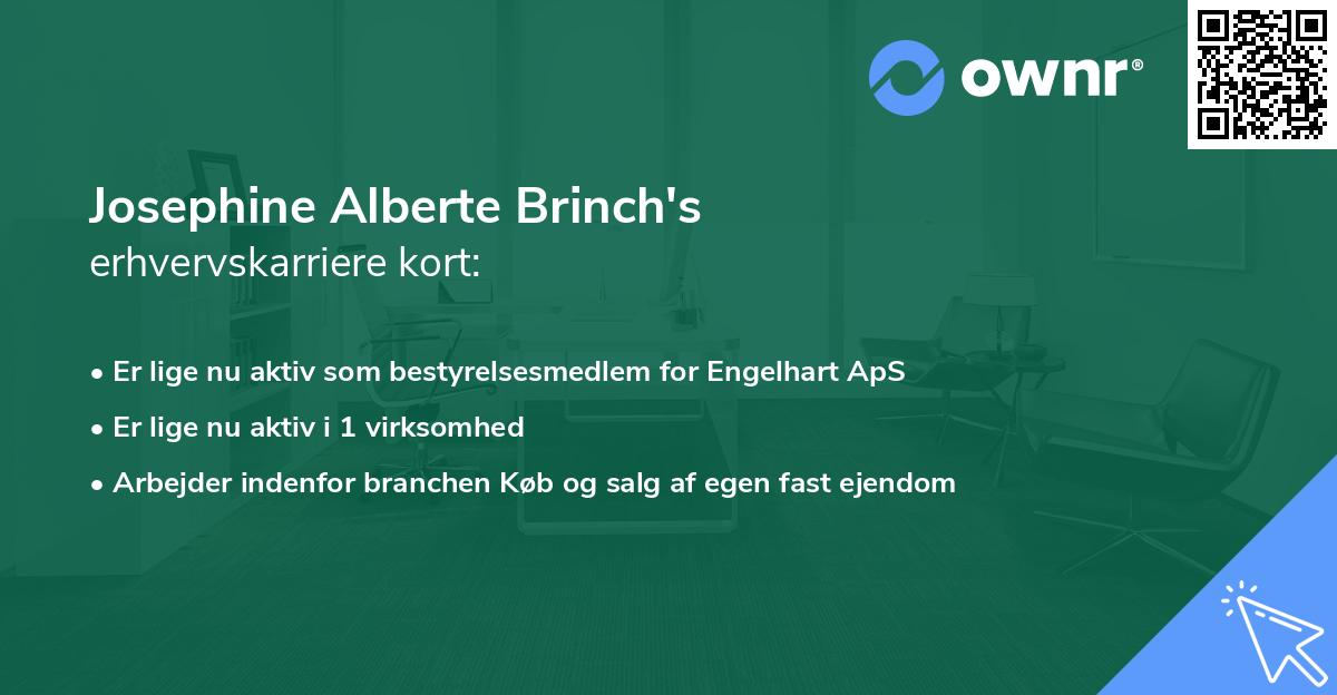 Josephine Alberte Brinch's erhvervskarriere kort
