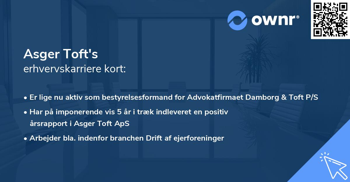 Asger Toft's erhvervskarriere kort