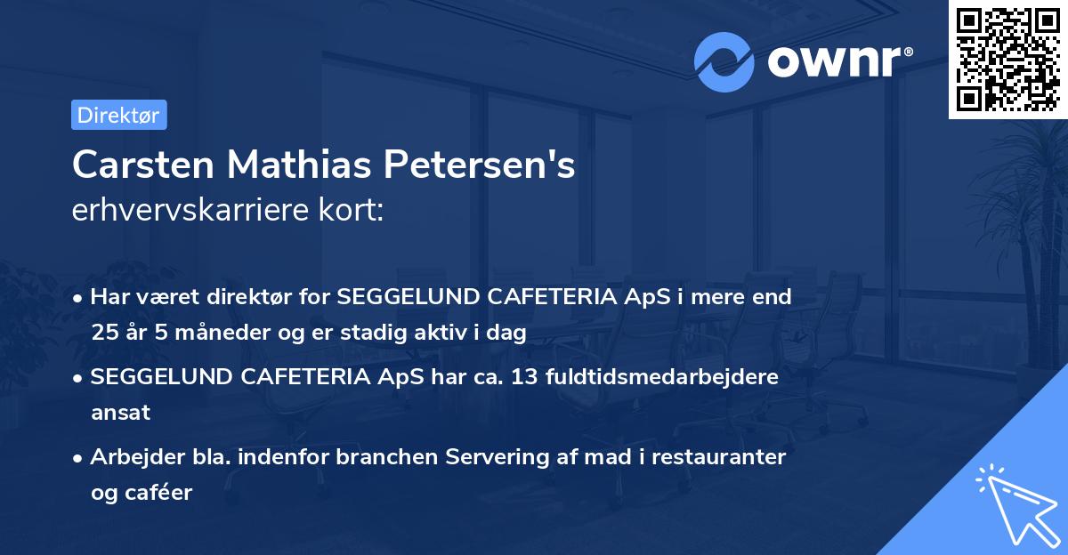 Carsten Mathias Petersen's erhvervskarriere kort