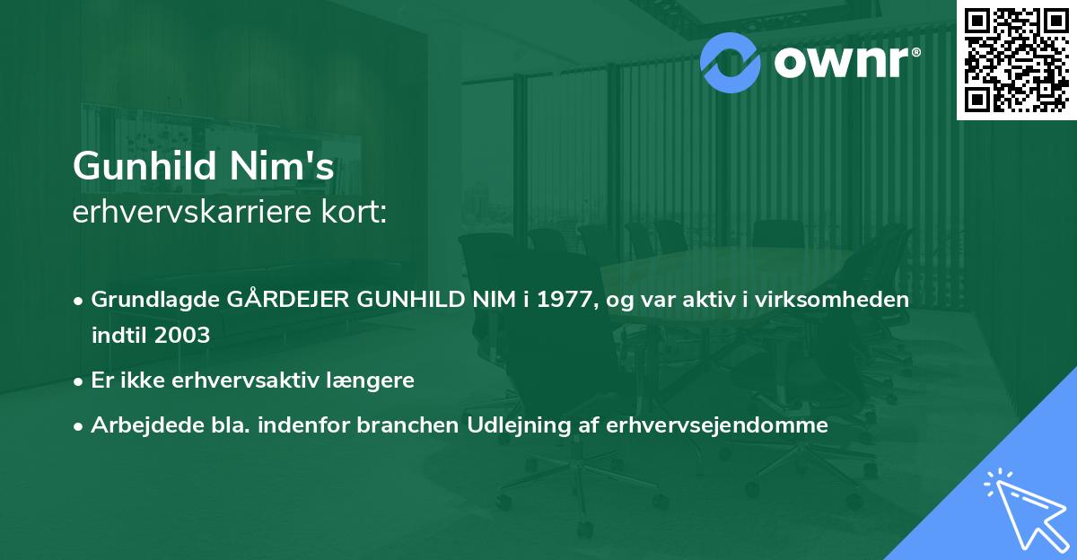 Gunhild Nim's erhvervskarriere kort