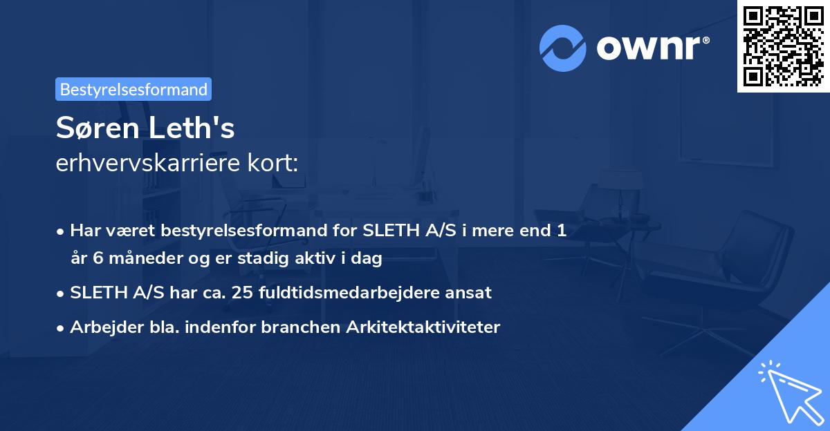 Søren Leth's erhvervskarriere kort