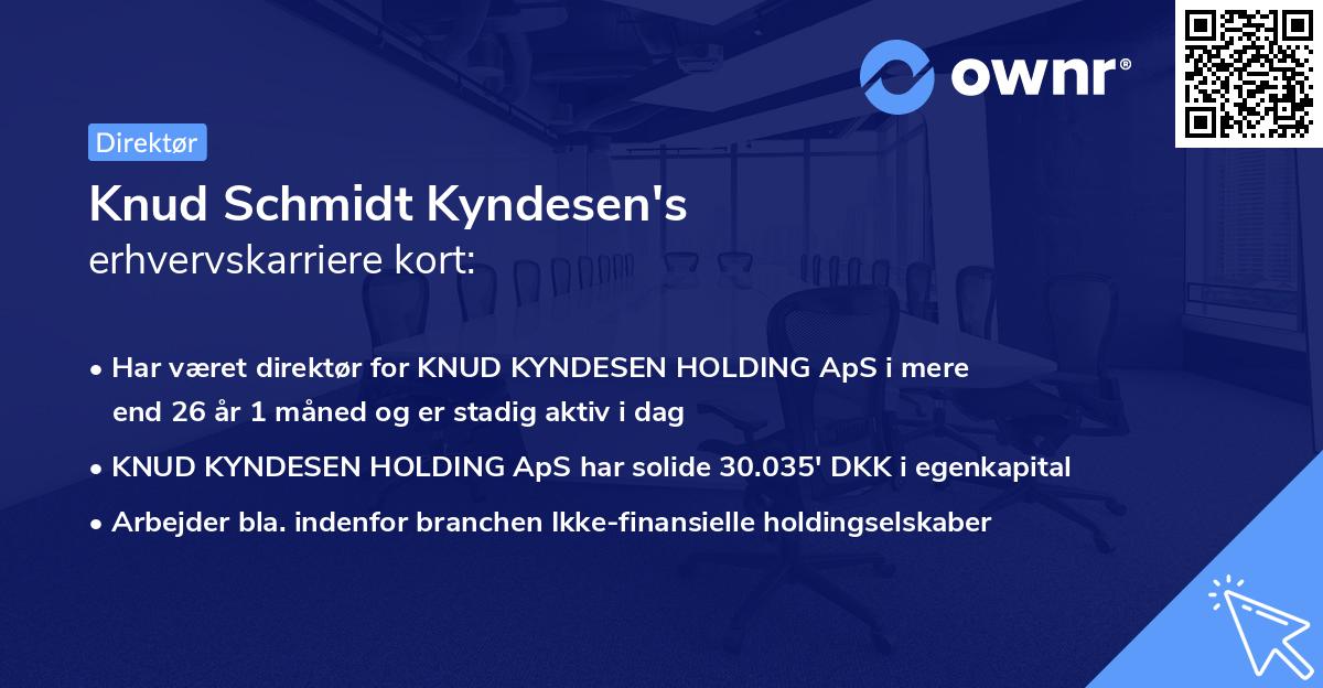 Knud Schmidt Kyndesen's erhvervskarriere kort