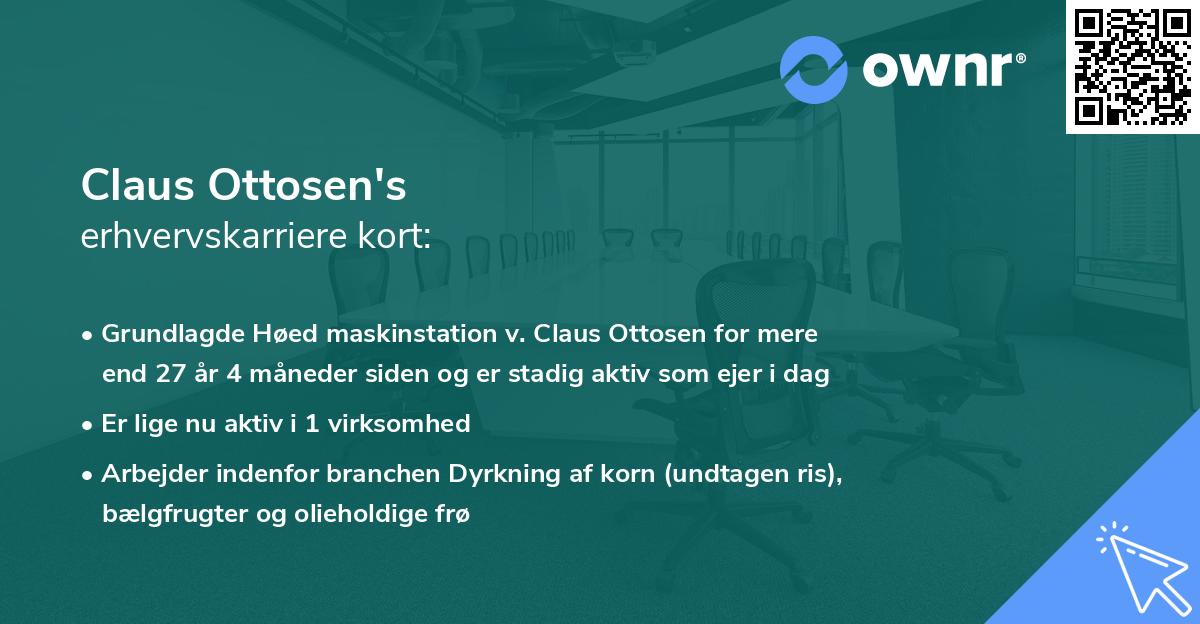 Claus Ottosen's erhvervskarriere kort