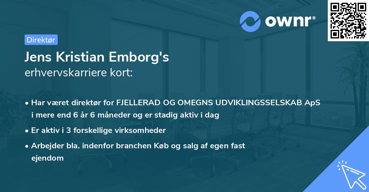 Jens Kristian Emborg's erhvervskarriere kort