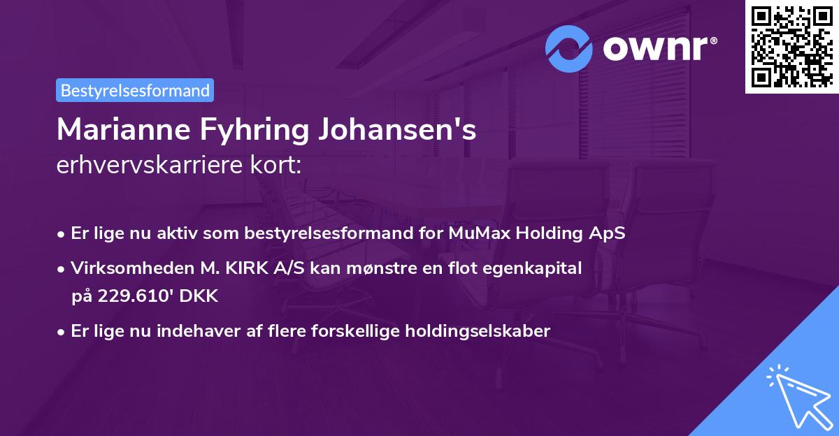 Marianne Fyhring Johansen's erhvervskarriere kort