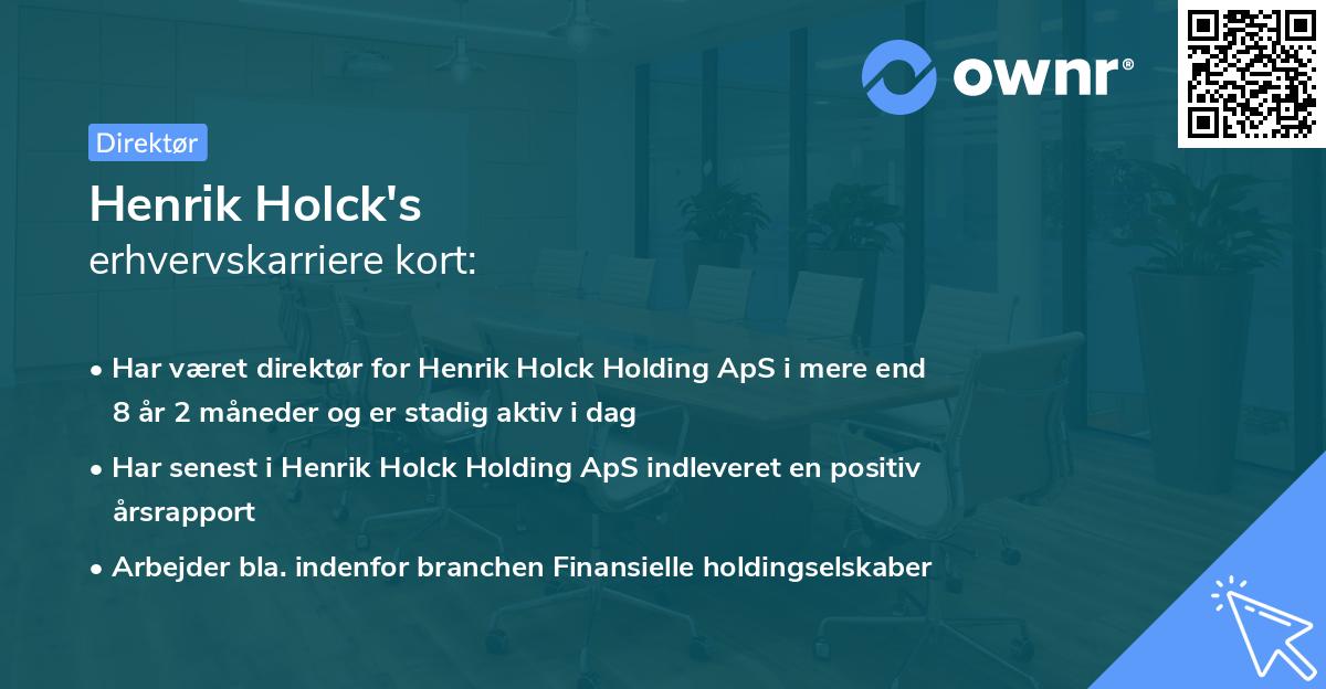 Henrik Holck's erhvervskarriere kort