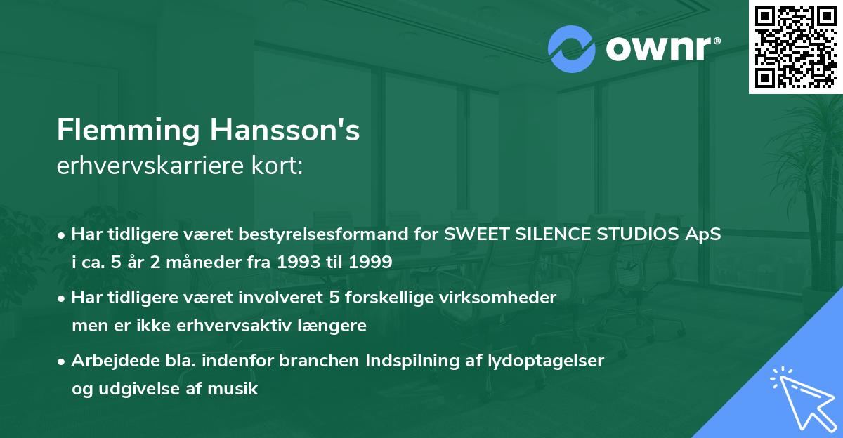 Flemming Hansson's erhvervskarriere kort