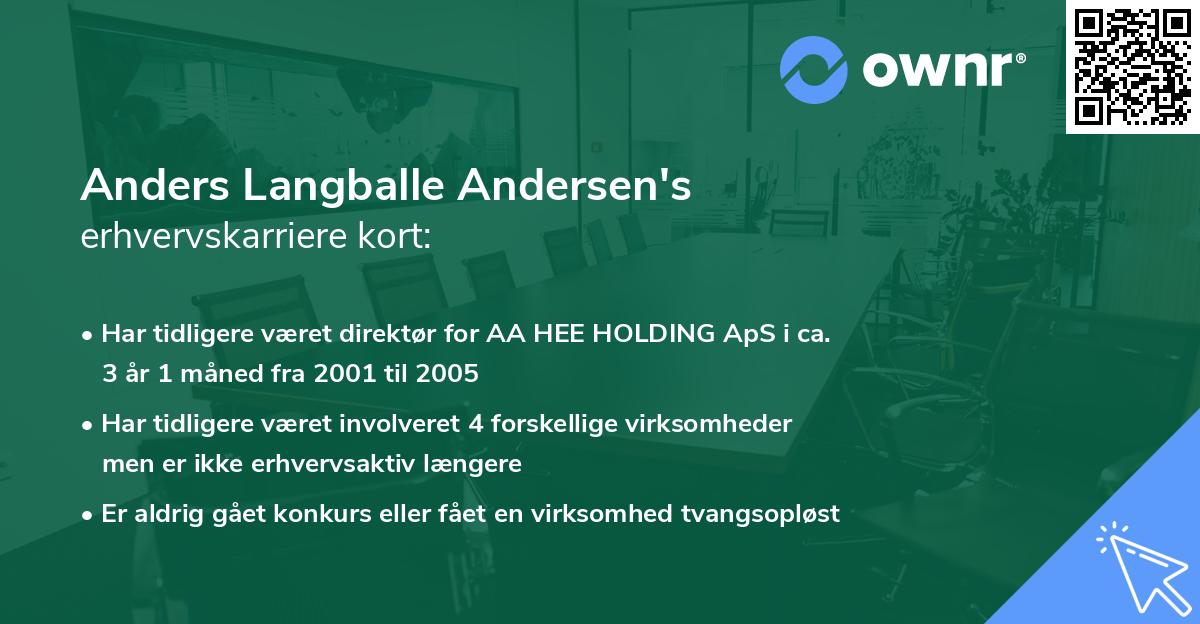Anders Langballe Andersen's erhvervskarriere kort