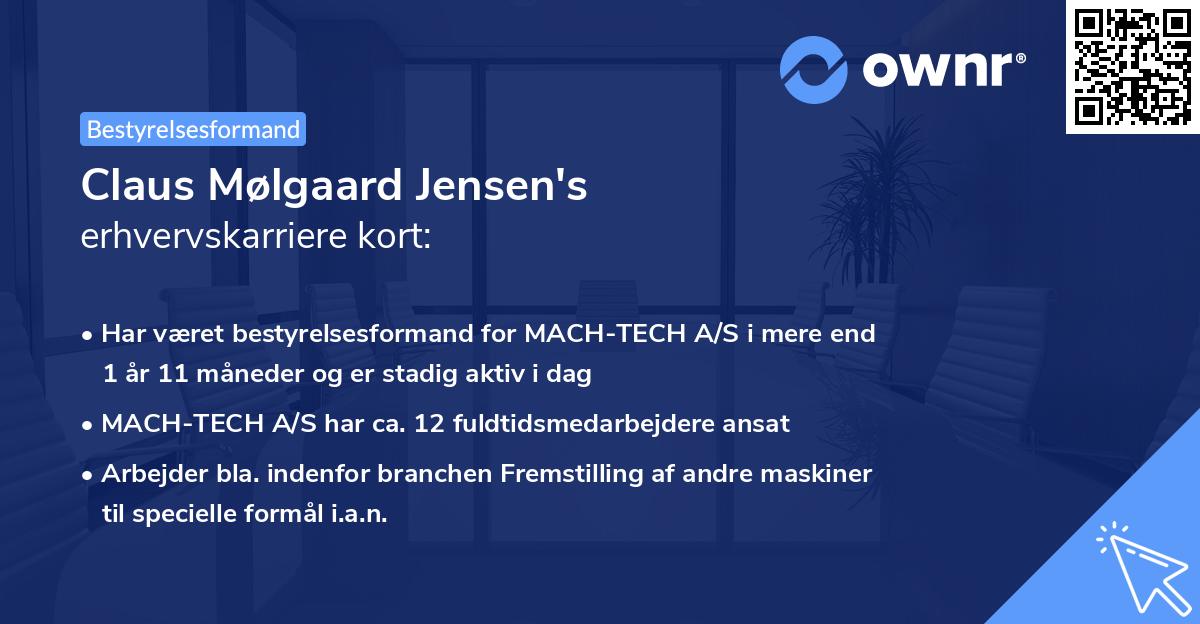 Claus Mølgaard Jensen's erhvervskarriere kort
