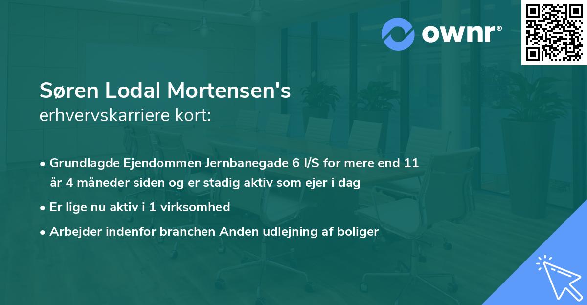 Søren Lodal Mortensen's erhvervskarriere kort