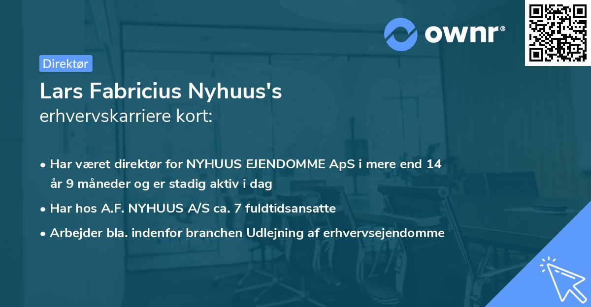 Lars Fabricius Nyhuus's erhvervskarriere kort