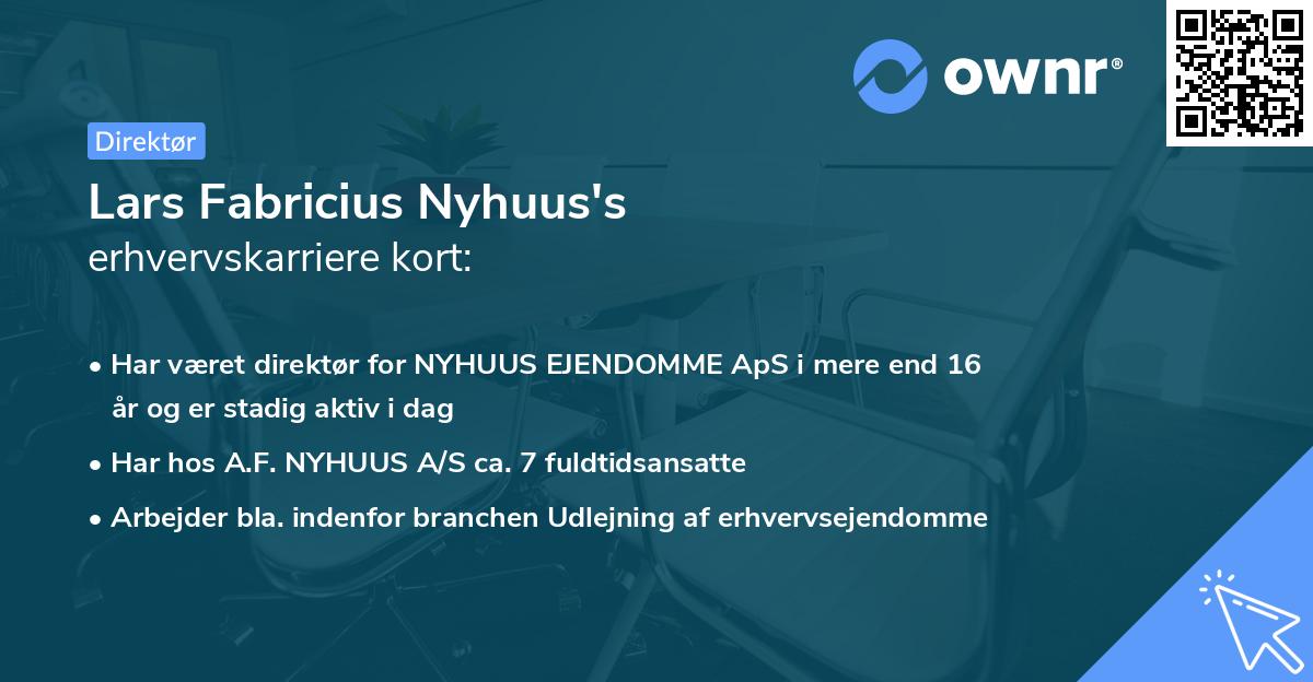 Lars Fabricius Nyhuus's erhvervskarriere kort