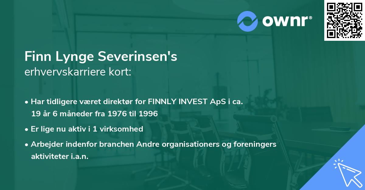 Finn Lynge Severinsen's erhvervskarriere kort